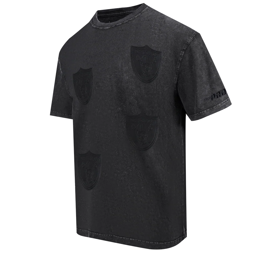 NFL LAS VEGAS RAIDERS WASHED VANGUARD MEN'S ENZYME WASH CJ DROP SHOU (WASHED BLACK) - Image 4