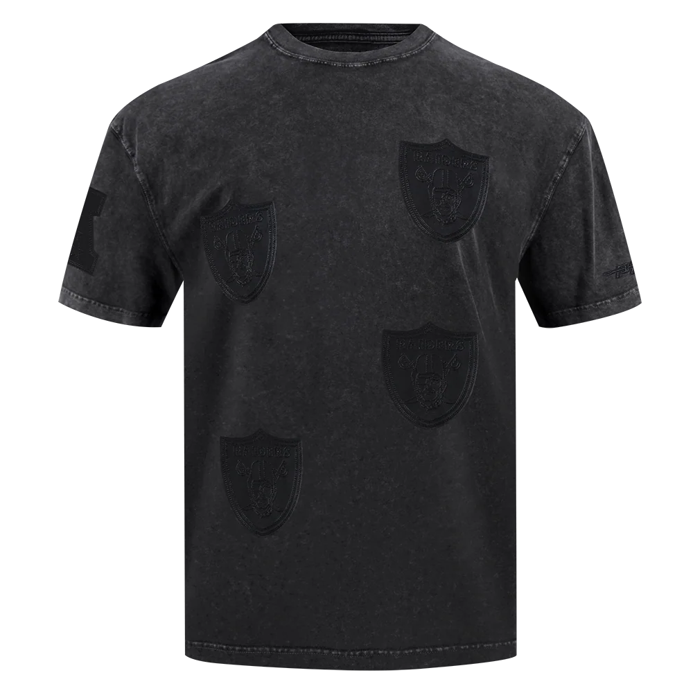 NFL LAS VEGAS RAIDERS WASHED VANGUARD MEN'S ENZYME WASH CJ DROP SHOU (WASHED BLACK) - Image 5