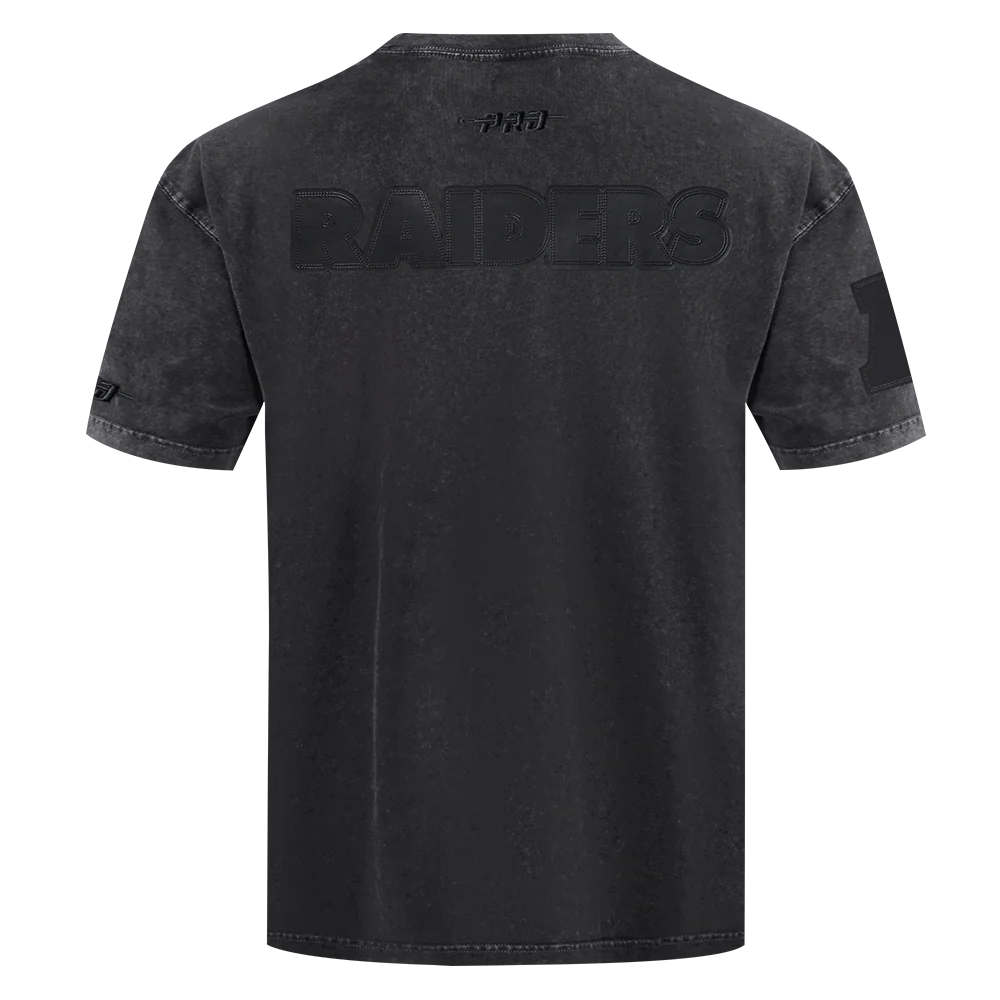 NFL LAS VEGAS RAIDERS WASHED VANGUARD MEN'S ENZYME WASH CJ DROP SHOU (WASHED BLACK) - Image 7