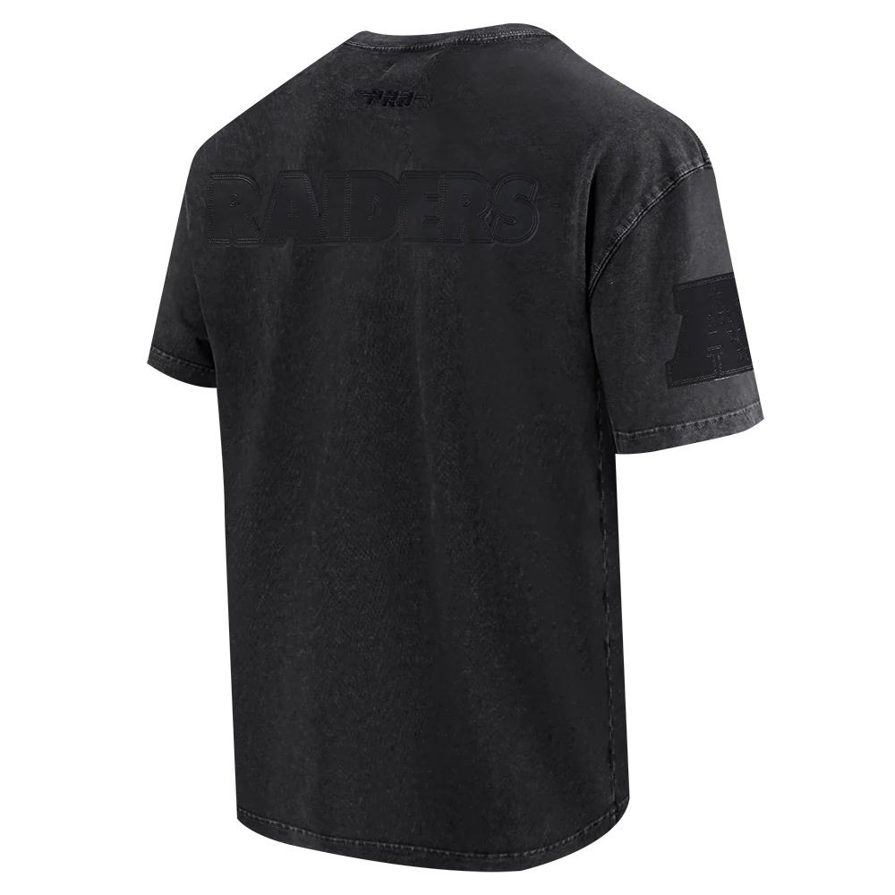 NFL LAS VEGAS RAIDERS WASHED VANGUARD MEN'S ENZYME WASH CJ DROP SHOU (WASHED BLACK) - Image 8