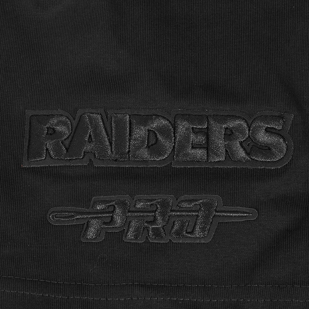 NFL LAS VEGAS RAIDERS BLACKOUT MEN'S CJ DROP SHOULDER TEE (BLACK) - Image 7