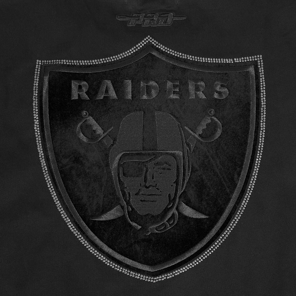 NFL LAS VEGAS RAIDERS BLACKOUT MEN'S CJ DROP SHOULDER TEE (BLACK) - Image 9