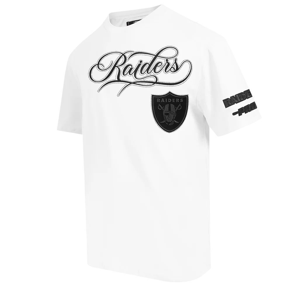 NFL LAS VEGAS RAIDERS BLACKOUT MEN'S CJ DROP SHOULDER TEE (White) - Image 6