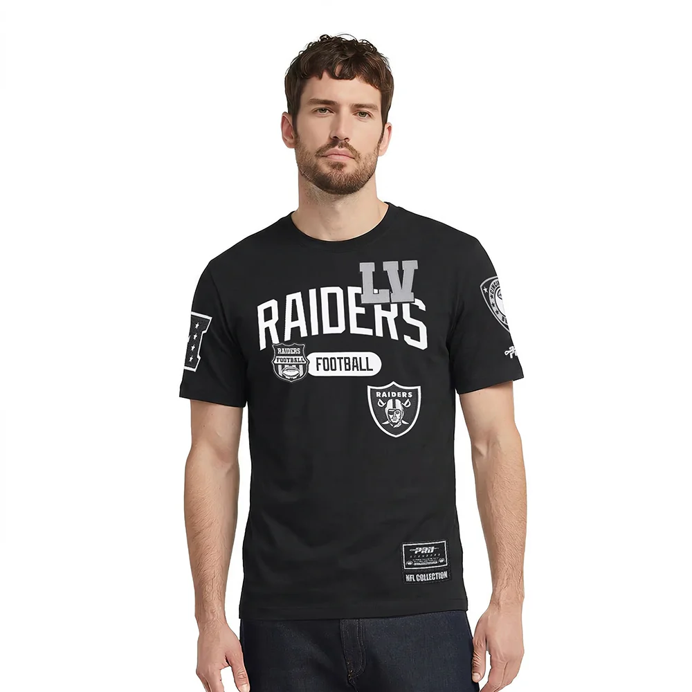 NFL LAS VEGAS RAIDERS LETTERMAN MEN'S S/S TEE (BLACK)