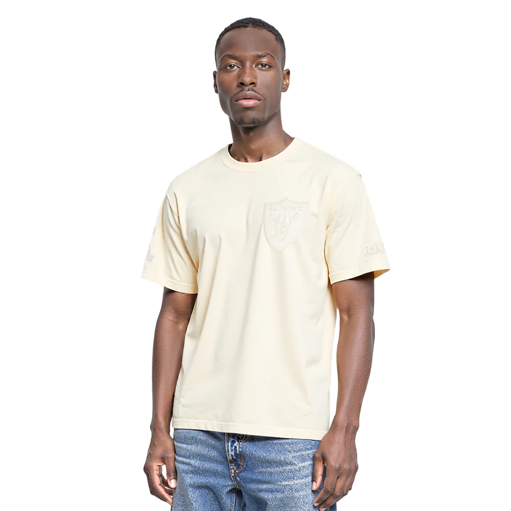 NFL LAS VEGAS RAIDERS NEUTRAL DROP SHOULDER MEN'S TEE (EGGSHELL) - Image 11