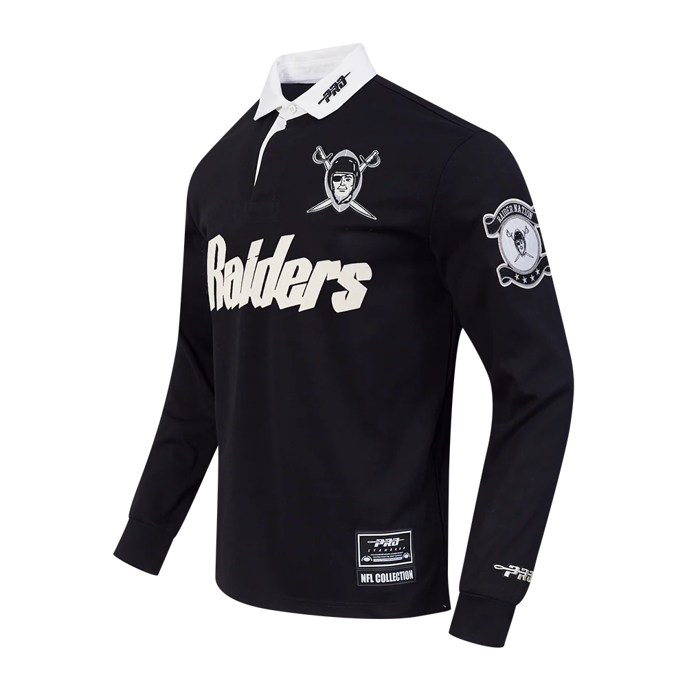 NFL LAS VEGAS RAIDERS MODERN ORIGINALS MEN'S LS RUGBY (BLACK) - Image 4