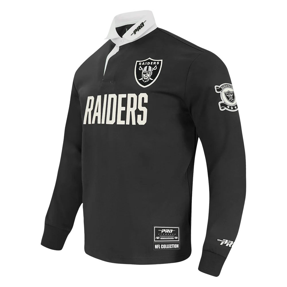 NFL LAS VEGAS RAIDERS MODERN ORIGINALS MEN'S LS RUGBY (BLACK) - Image 5