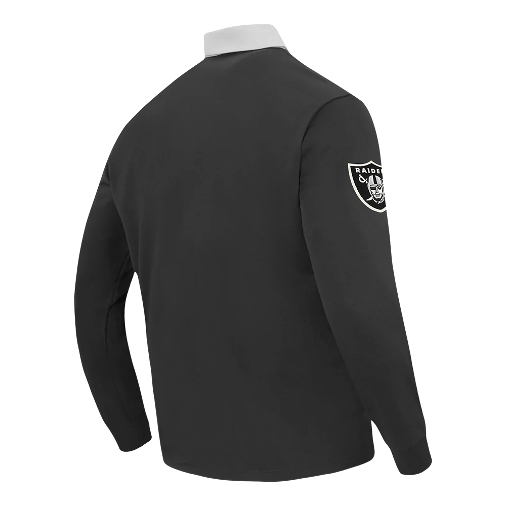 NFL LAS VEGAS RAIDERS MODERN ORIGINALS MEN'S LS RUGBY (BLACK) - Image 6