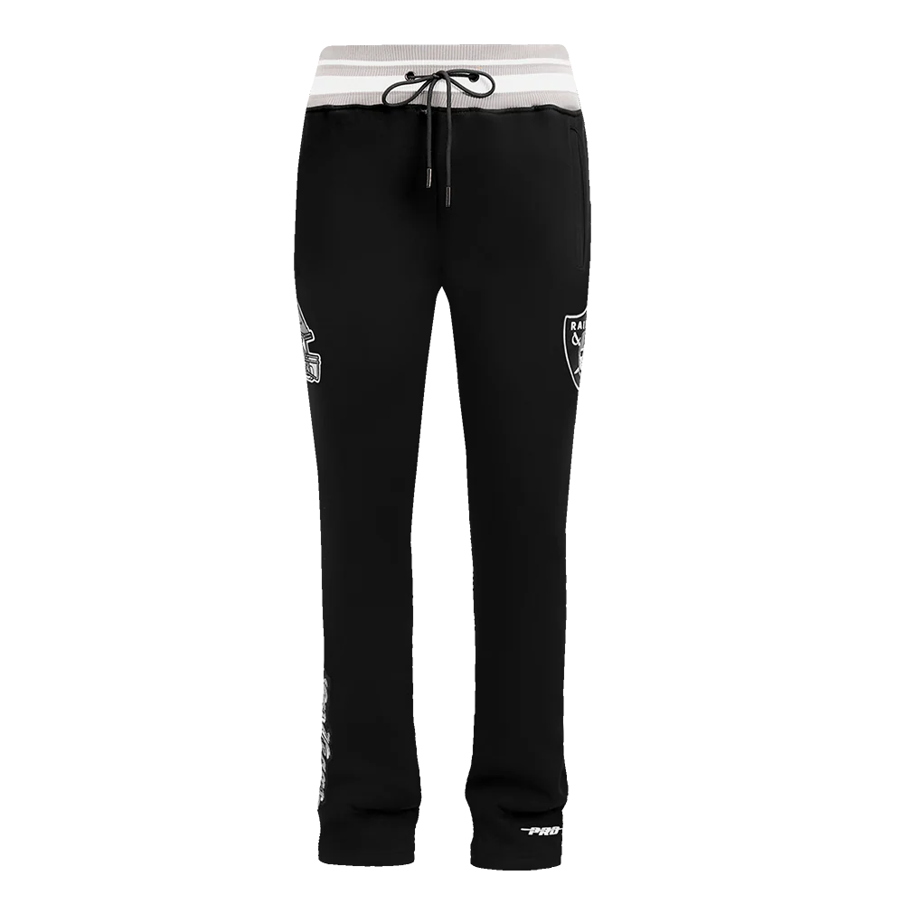 NFL LAS VEGAS RAIDERS SCRIPT TAIL MEN'S RIB FLEECE SWEATPANT (BLACK/GRAY) - Image 2