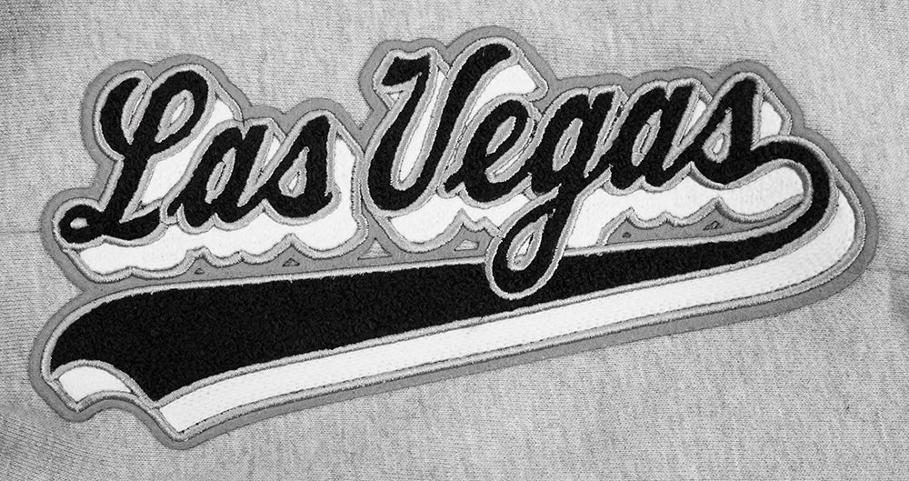 NFL LAS VEGAS RAIDERS SCRIPT TAIL MEN'S RIB FLEECE SWEATPANT (HEATHER GRAY/BLACK) - Image 6