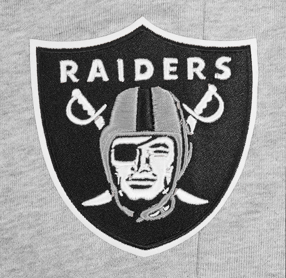 NFL LAS VEGAS RAIDERS SCRIPT TAIL MEN'S RIB FLEECE SWEATPANT (HEATHER GRAY/BLACK) - Image 7