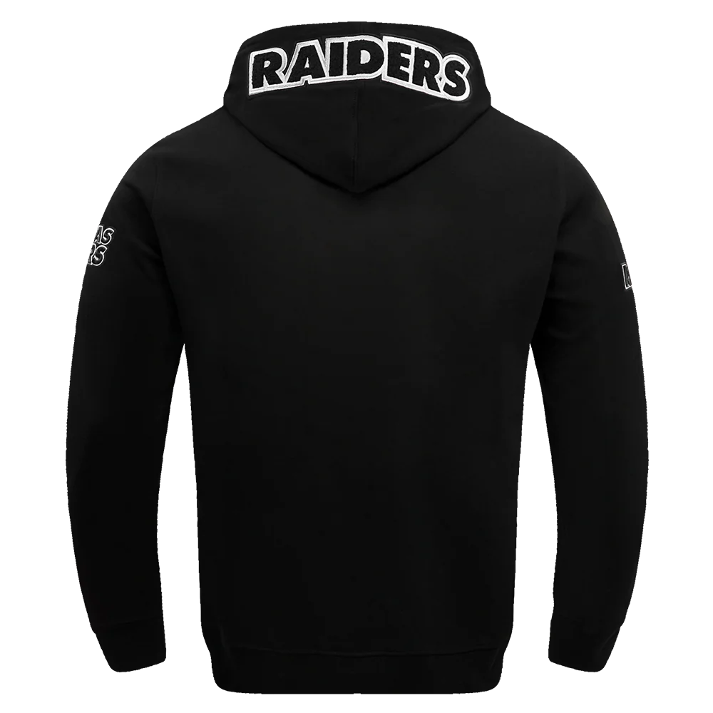 NFL LAS VEGAS RAIDERS CLASSIC CHENILLE DOUBLE KNIT PULLOVER HOODIE (BLACK) - Image 4