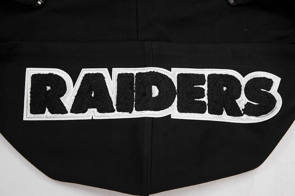 NFL LAS VEGAS RAIDERS CLASSIC CHENILLE DOUBLE KNIT PULLOVER HOODIE (BLACK) - Image 5