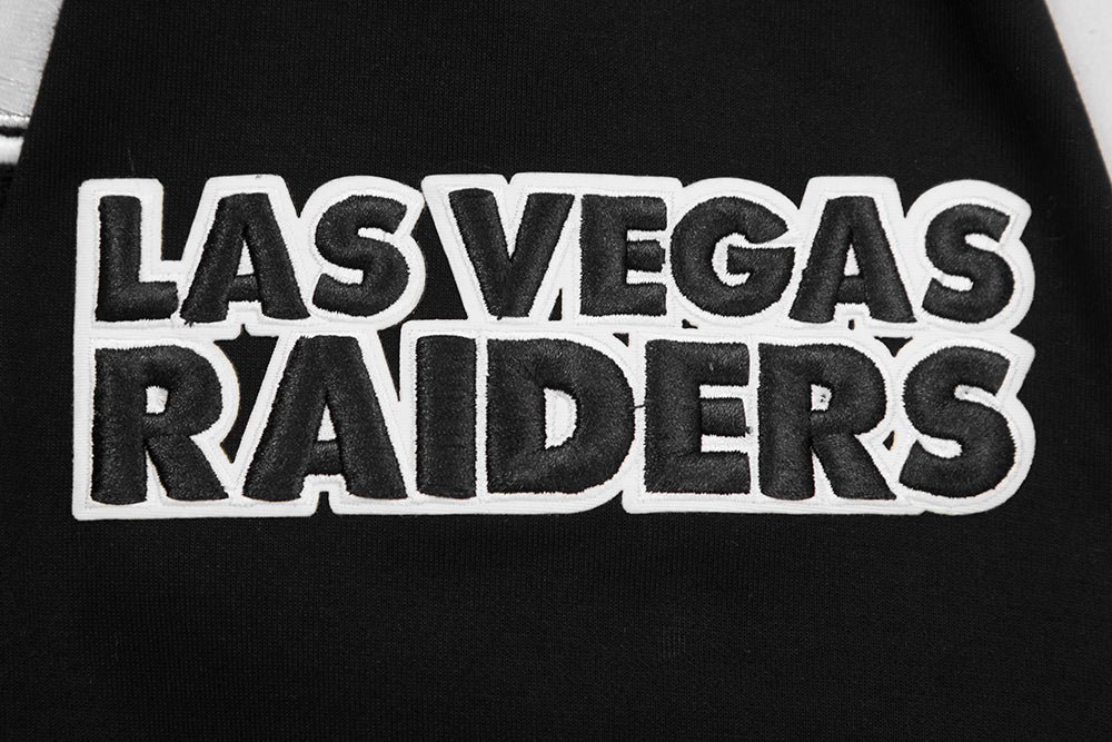 NFL LAS VEGAS RAIDERS CLASSIC CHENILLE DOUBLE KNIT PULLOVER HOODIE (BLACK) - Image 8