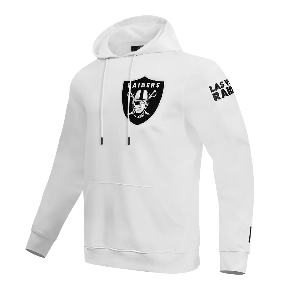 NFL LAS VEGAS RAIDERS CLASSIC CHENILLE DOUBLE KNIT PULLOVER HOODIE (WHITE) - Image 2