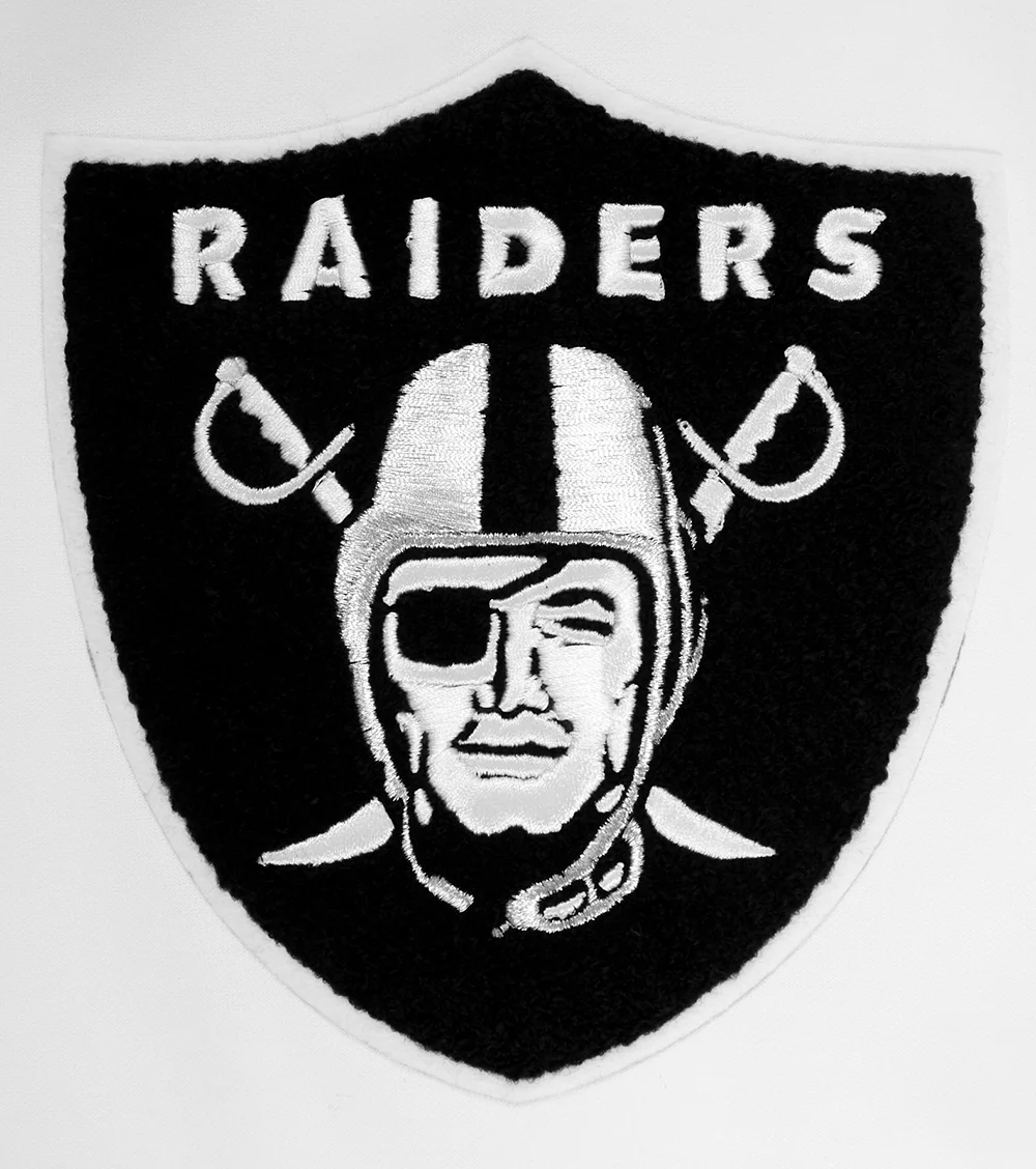 NFL LAS VEGAS RAIDERS CLASSIC CHENILLE DOUBLE KNIT PULLOVER HOODIE (WHITE) - Image 6