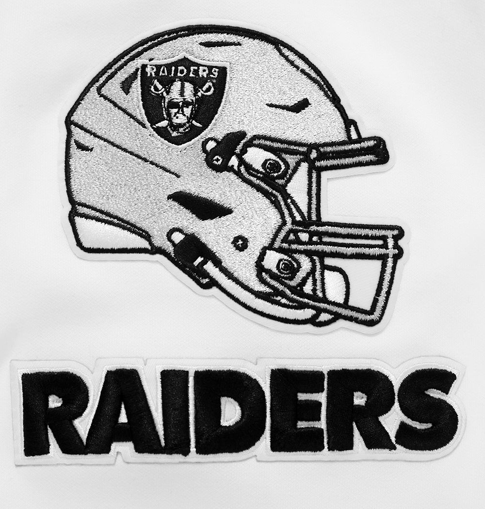 NFL LAS VEGAS RAIDERS CLASSIC CHENILLE DOUBLE KNIT PULLOVER HOODIE (WHITE) - Image 7