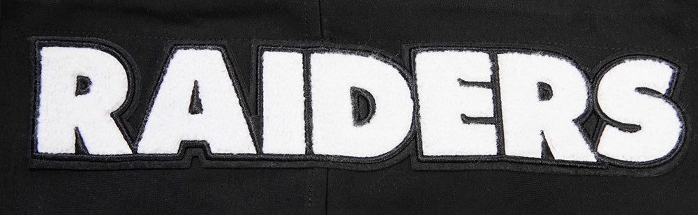 NFL LAS VEGAS RAIDERS CLASSIC CHENILLE DOUBLE KNIT FULL ZIP HOODIE (BLACK) - Image 5