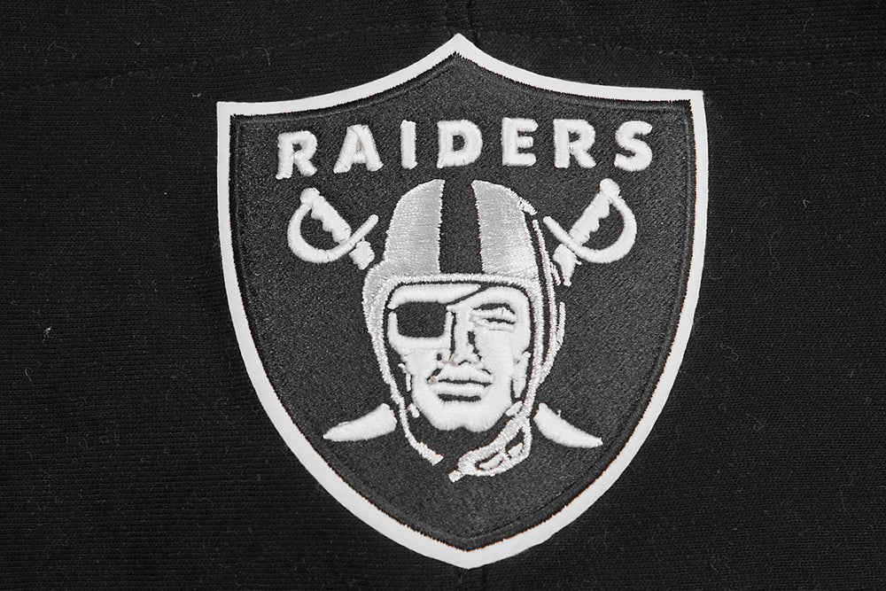 NFL OAKLAND RAIDERS CLASSIC BRISTLE FLEECE PULLOVER HOODIE (BLACK) - Image 5