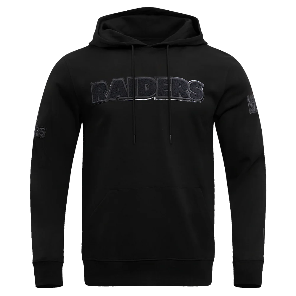 NFL LAS VEGAS RAIDERS TRIPLE BLACK MEN'S PULLOVER HOODIE (TRIPLE BLACK)