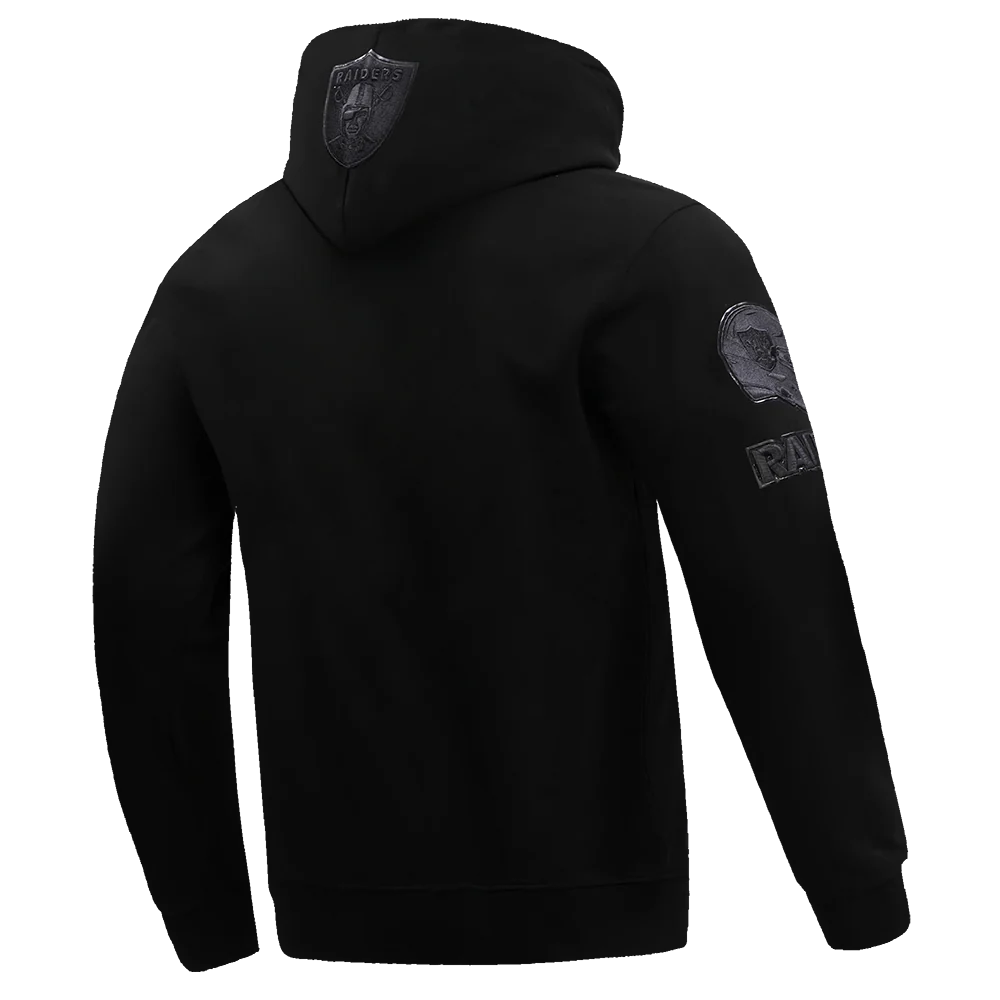 NFL LAS VEGAS RAIDERS TRIPLE BLACK MEN'S PULLOVER HOODIE (TRIPLE BLACK) - Image 3