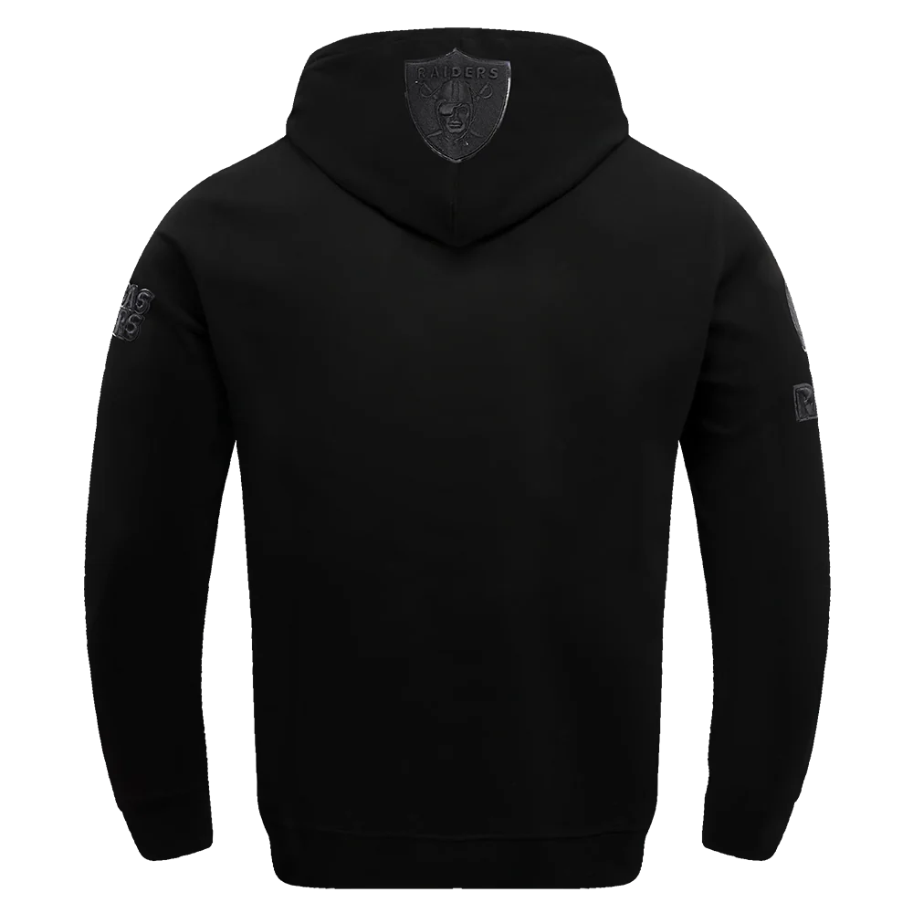 NFL LAS VEGAS RAIDERS TRIPLE BLACK MEN'S PULLOVER HOODIE (TRIPLE BLACK) - Image 4
