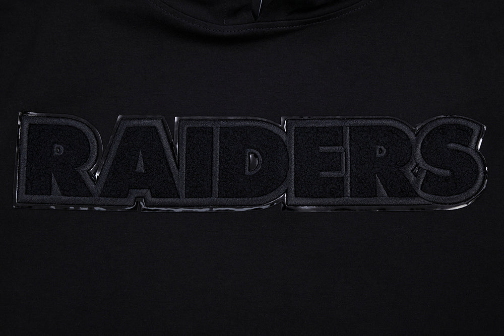 NFL LAS VEGAS RAIDERS TRIPLE BLACK MEN'S PULLOVER HOODIE (TRIPLE BLACK) - Image 6