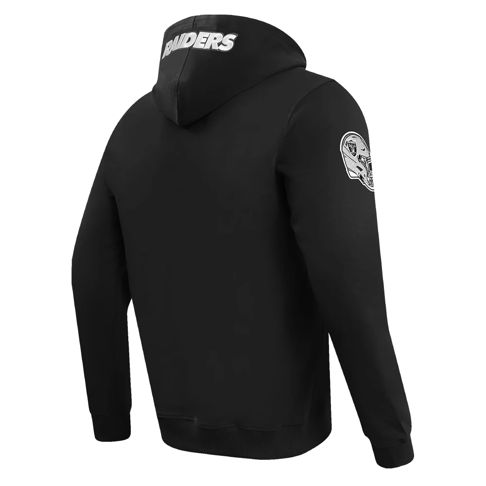 NFL LAS VEGAS RAIDERS OLD ENGLISH MEN'S PULLOVER HOODIE (BLACK) - Image 4