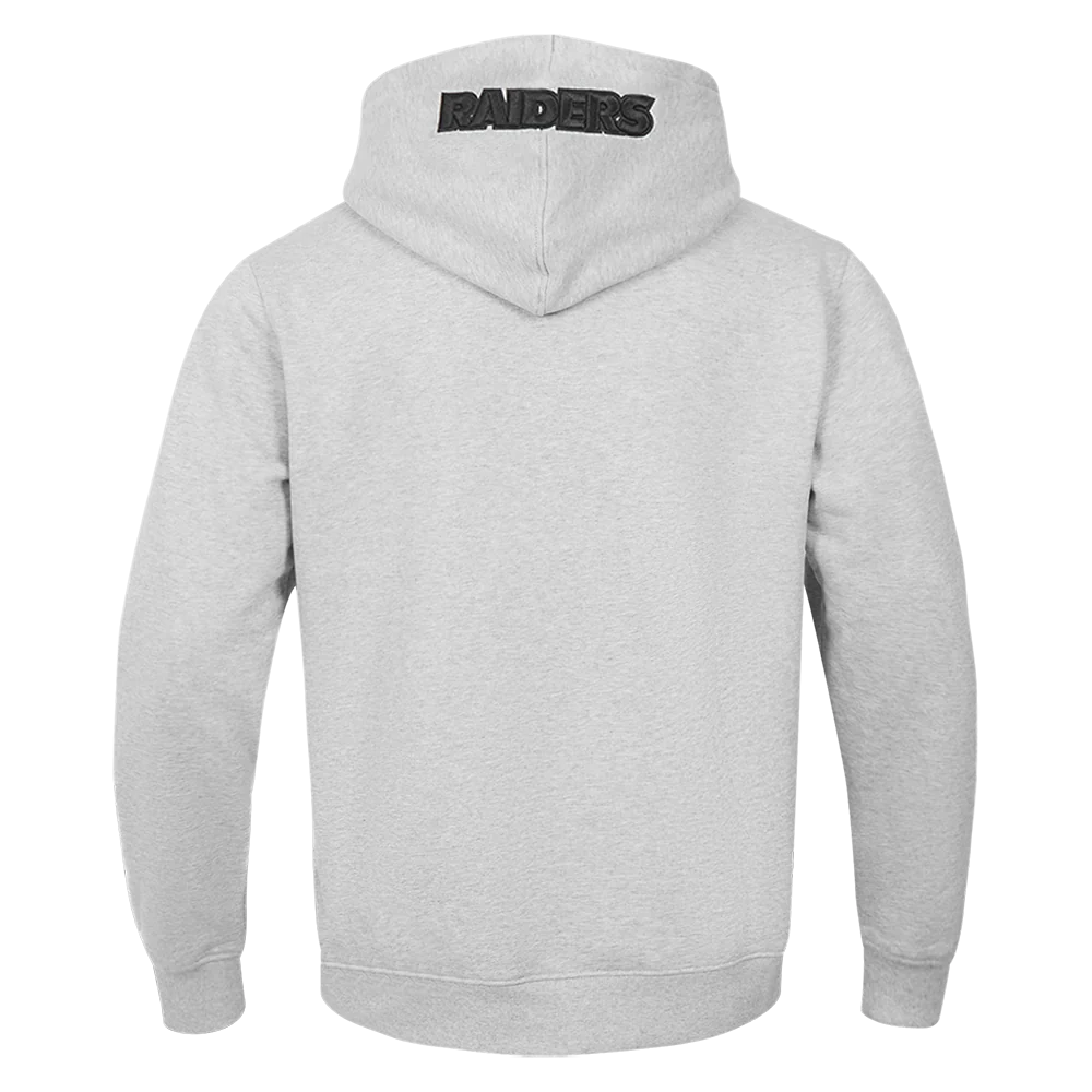 NFL LAS VEGAS RAIDERS OLD ENGLISH MEN'S PULLOVER HOODIE (HEATHER GREY) - Image 5