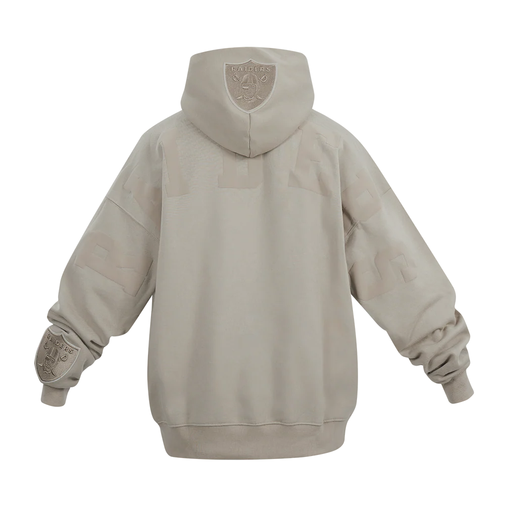 NFL LAS VEGAS RAIDERS WINGSPAN MEN'S DROP SHOULDER FLEECE PULLOVER HOODIE (TAUPE) - Image 7