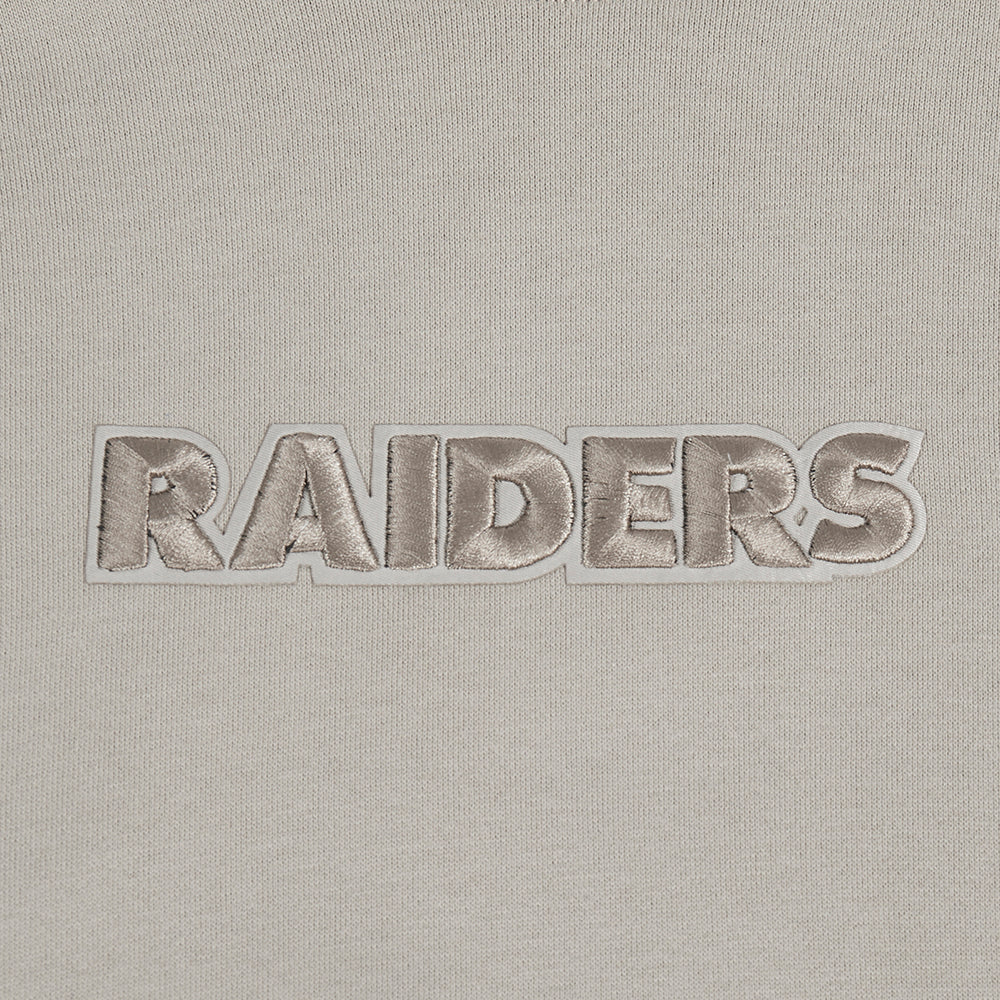 NFL LAS VEGAS RAIDERS WINGSPAN MEN'S DROP SHOULDER FLEECE PULLOVER HOODIE (TAUPE) - Image 9