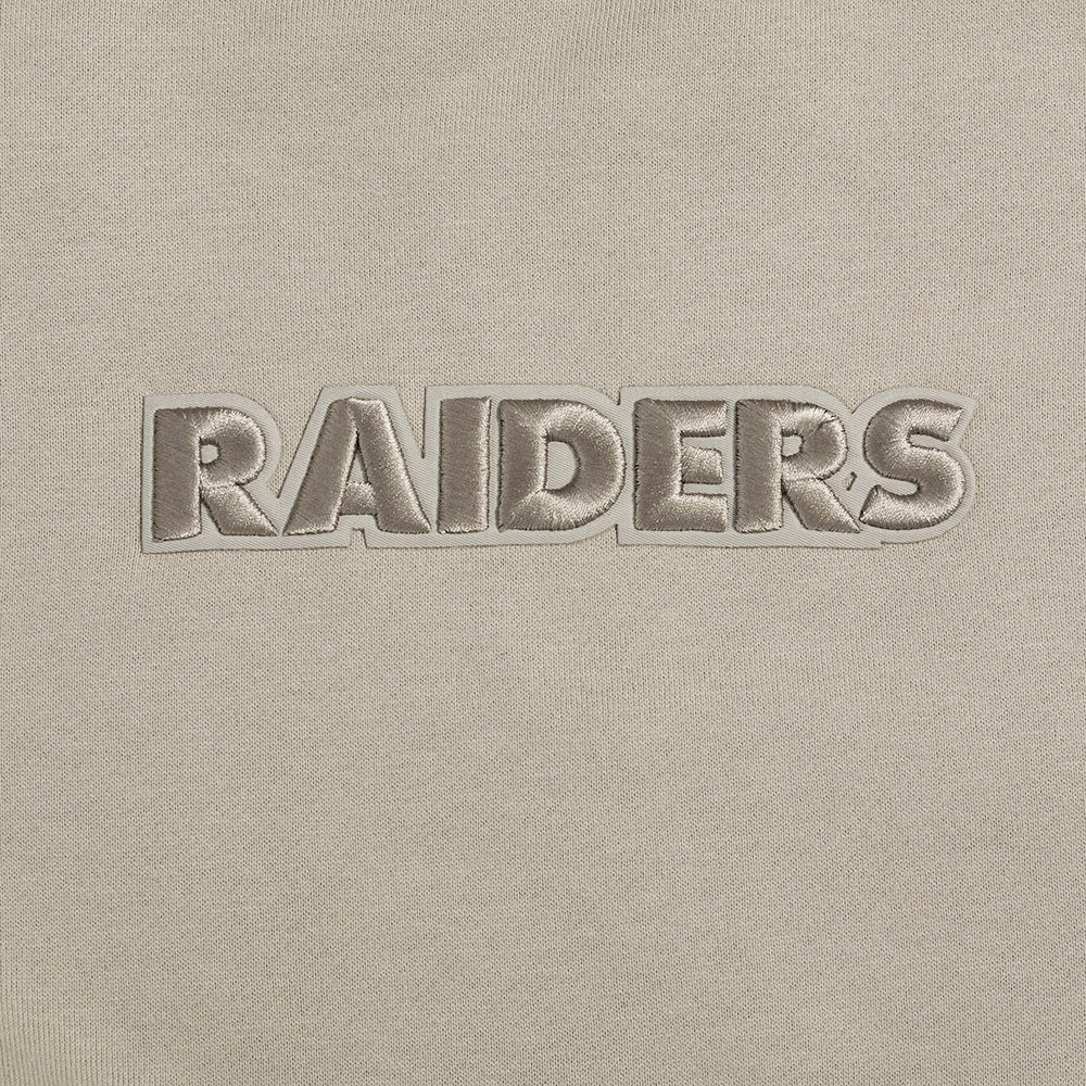 NFL LAS VEGAS RAIDERS WINGSPAN MEN'S DROP SHOULDER FLEECE CREWNECK (TAUPE) - Image 12