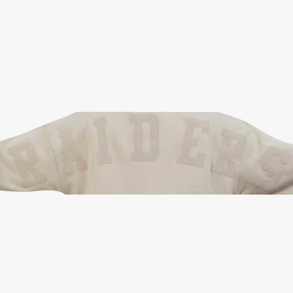 NFL LAS VEGAS RAIDERS WINGSPAN MEN'S DROP SHOULDER FLEECE CREWNECK (TAUPE) - Image 15