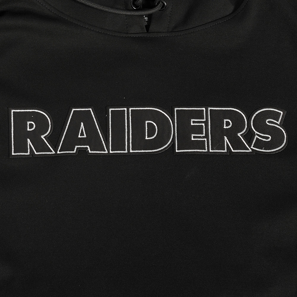 NFL LAS VEGAS RAIDERS BLACK & GOLD MEN'S DOUBLE KNIT PULLOVER HOODIE (BLACK) - Image 5