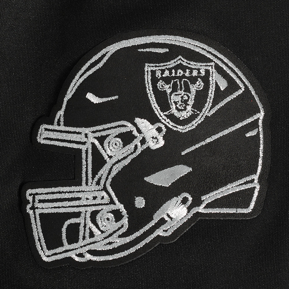 NFL LAS VEGAS RAIDERS BLACK & GOLD MEN'S DOUBLE KNIT PULLOVER HOODIE (BLACK) - Image 6