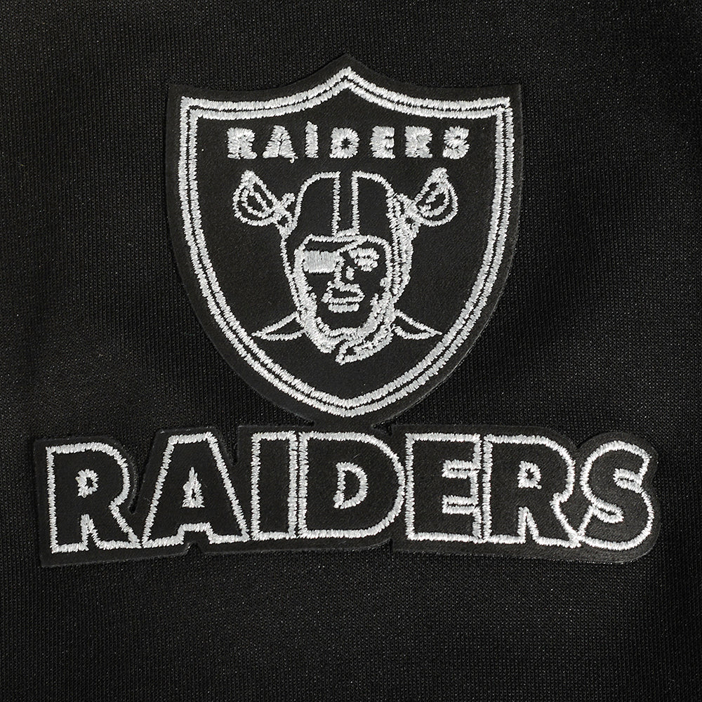 NFL LAS VEGAS RAIDERS BLACK & GOLD MEN'S DOUBLE KNIT PULLOVER HOODIE (BLACK) - Image 7