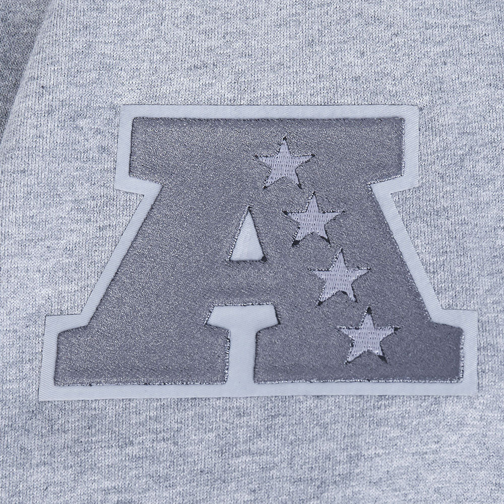 NFL LAS VEGAS RAIDERS REVERSE FRENCH TERRY MEN'S DROP SHOULDER FLEECE PULLOVER HOODIE (DARK HEATHER GRAY) - Image 7