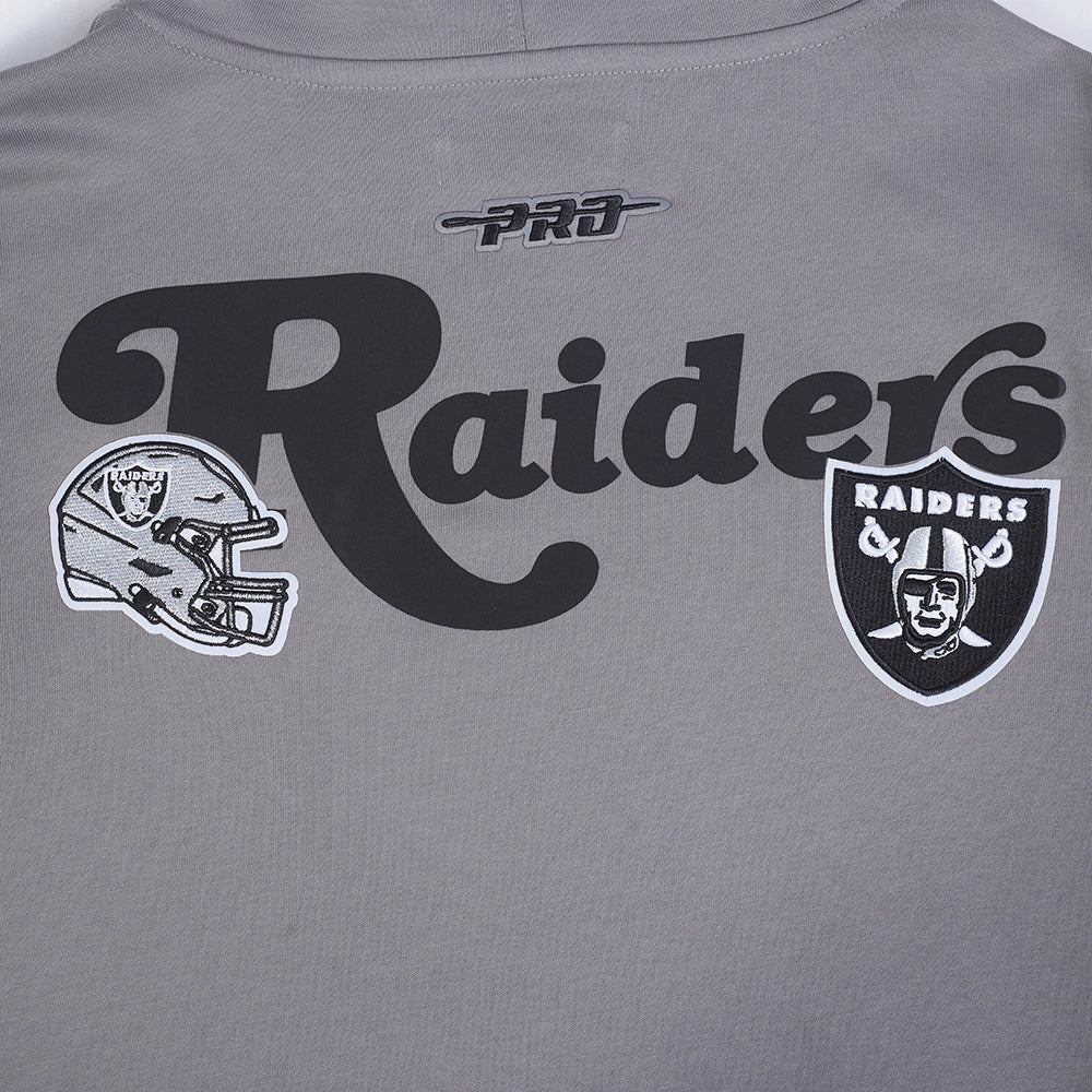 NFL LAS VEGAS RAIDERS SOUVENIR MEN'S FLEECE PULLOVER HOODIE (GRAY) - Image 5