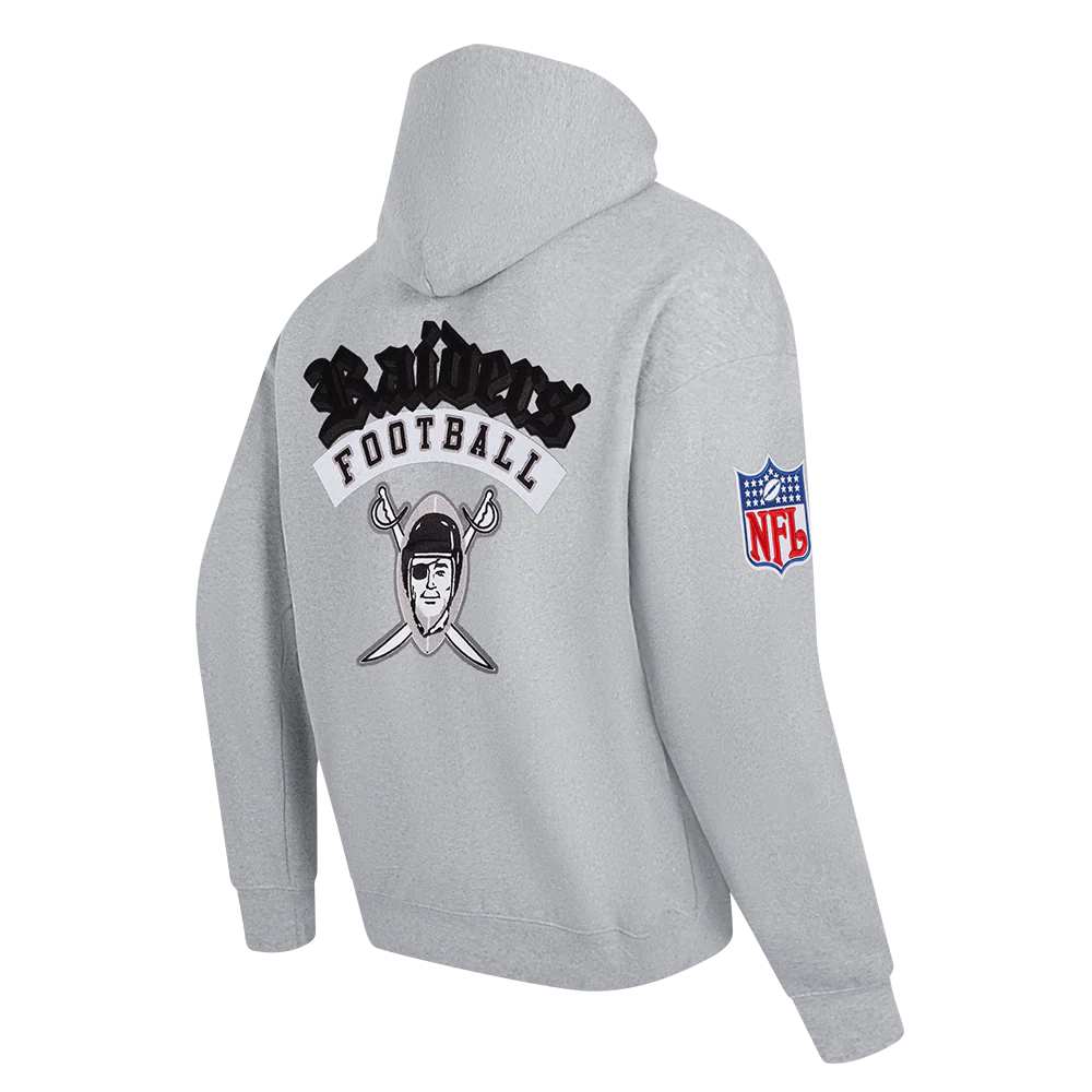NFL LAS VEGAS RAIDERS BEST OF MEN'S DROP SHOULDER FLC PO HOODIE (DARK HEATHER GRAY) - Image 12