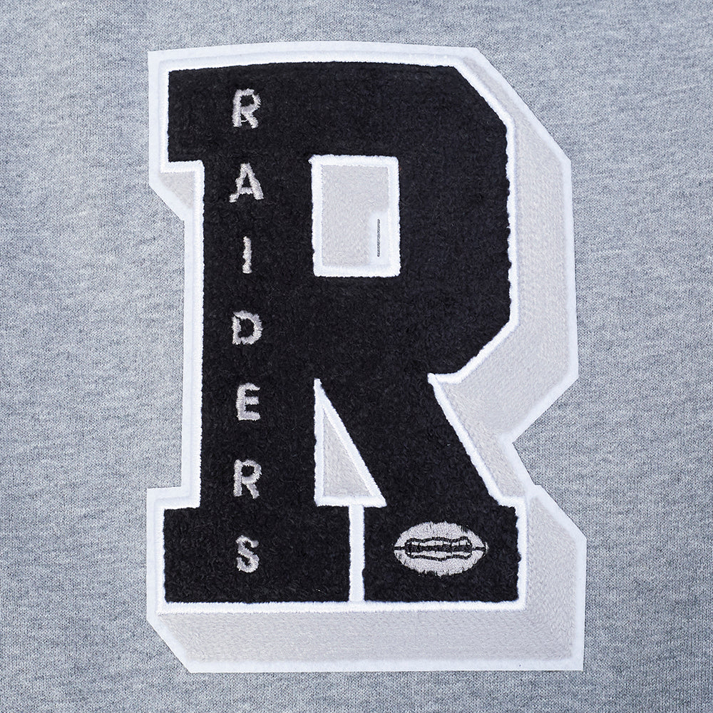 NFL LAS VEGAS RAIDERS BEST OF MEN'S DROP SHOULDER FLC PO HOODIE (DARK HEATHER GRAY) - Image 15