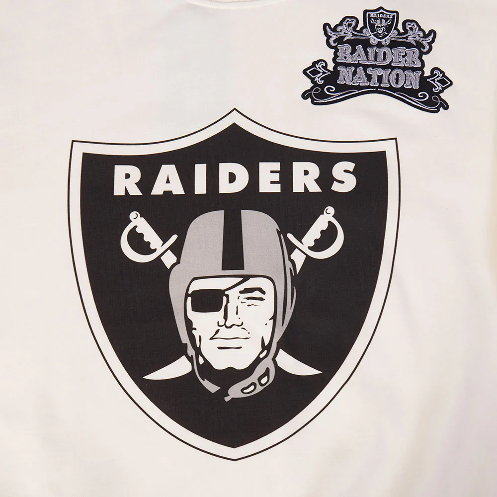 NFL LAS VEGAS RAIDERS REBEL ATHLETICS MEN'S FLC CREWNECK (EGGSHELL) - Image 5