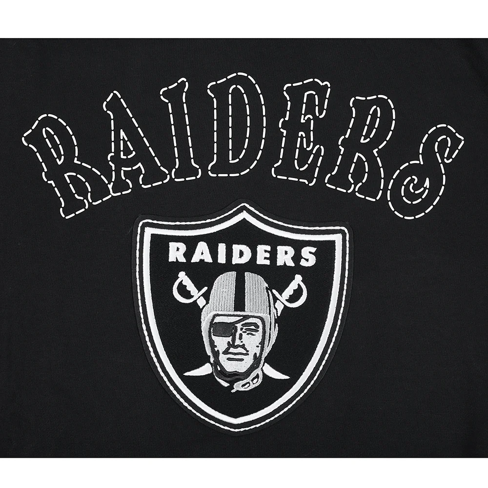 NFL LAS VEGAS RAIDERS REBEL ATHLETICS MEN'S FLC PO HOODIE (BLACK) - Image 7