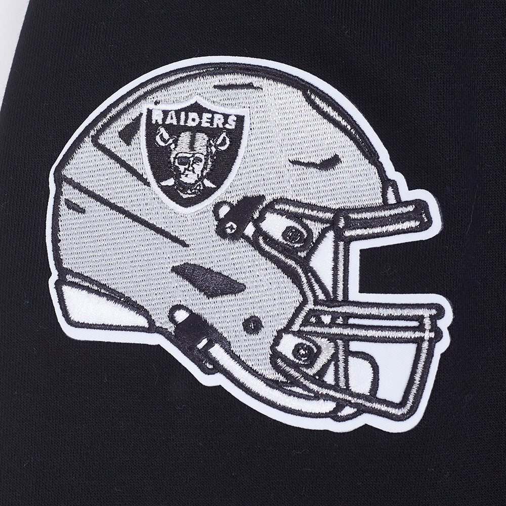 NFL LAS VEGAS RAIDERS TEAM BADGE MEN'S RIB PO HOODIE (BLACK/GRAY) - Image 10