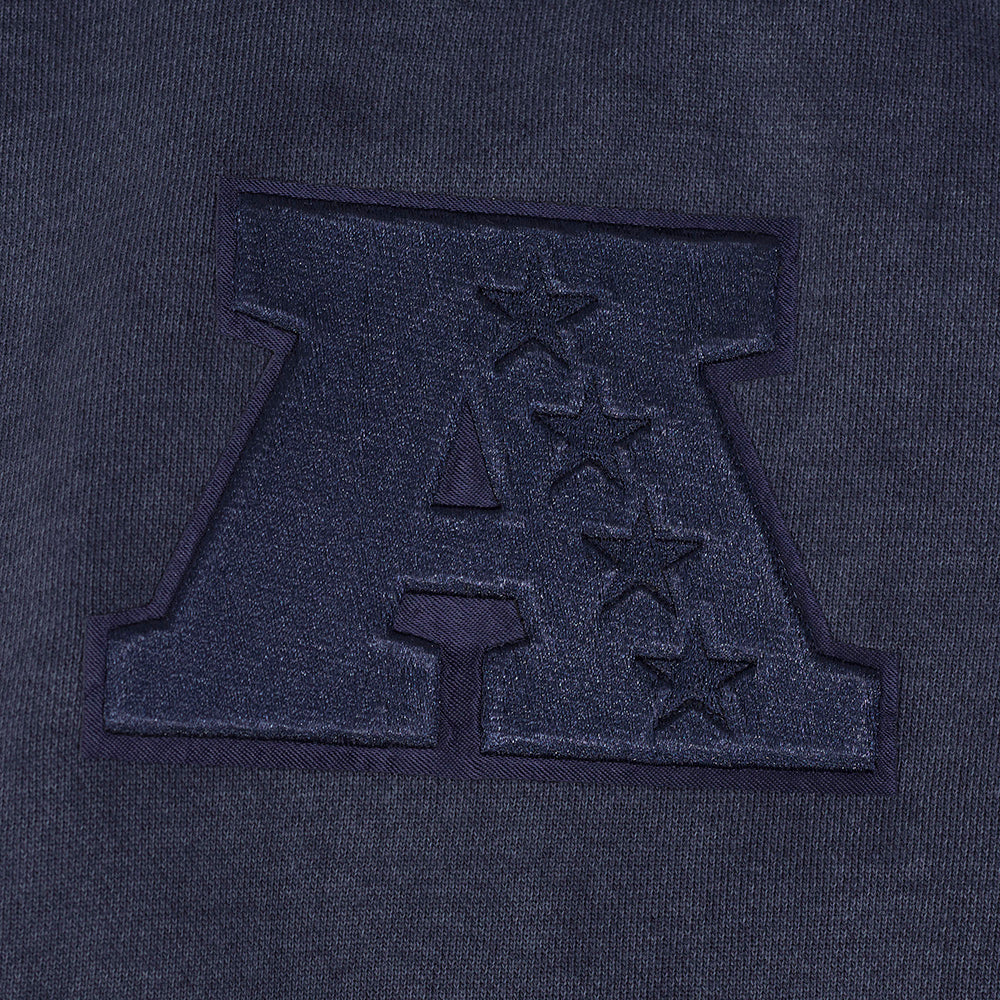 NFL LAS VEGAS RAIDERS WASHED CLASSIC MEN'S ENZYME WASH DROP SHOULDER FT PO HOODIE (WASHED MIDNIGHT NAVY) - Image 7