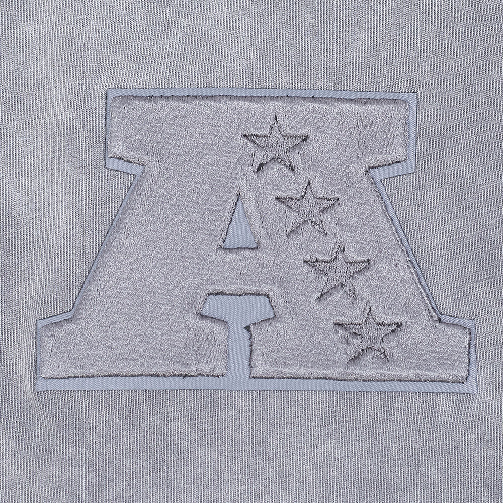 NFL LAS VEGAS RAIDERS WASHED CLASSIC MEN'S ENZYME WASH DROP SHOULDER HOODIE (WASHED GREY) - Image 11