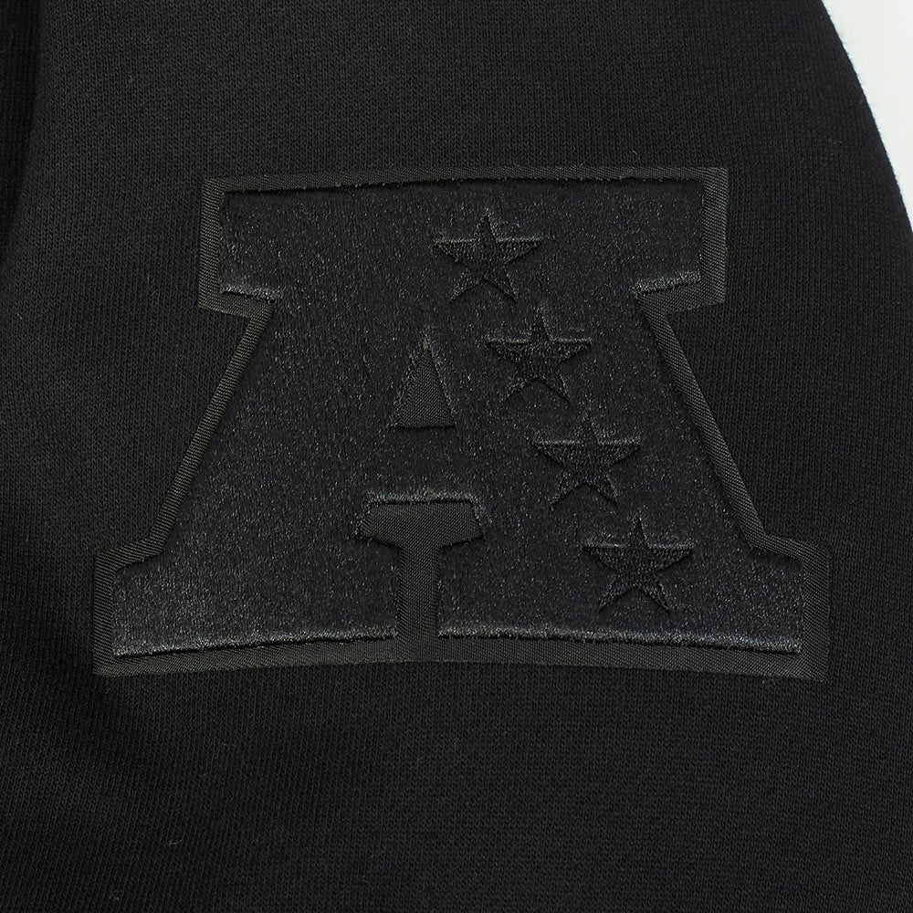 NFL LAS VEGAS RAIDERS BLACKOUT MEN'S DROP SHOULDER FLC PO HOODIE (BLACK) - Image 7