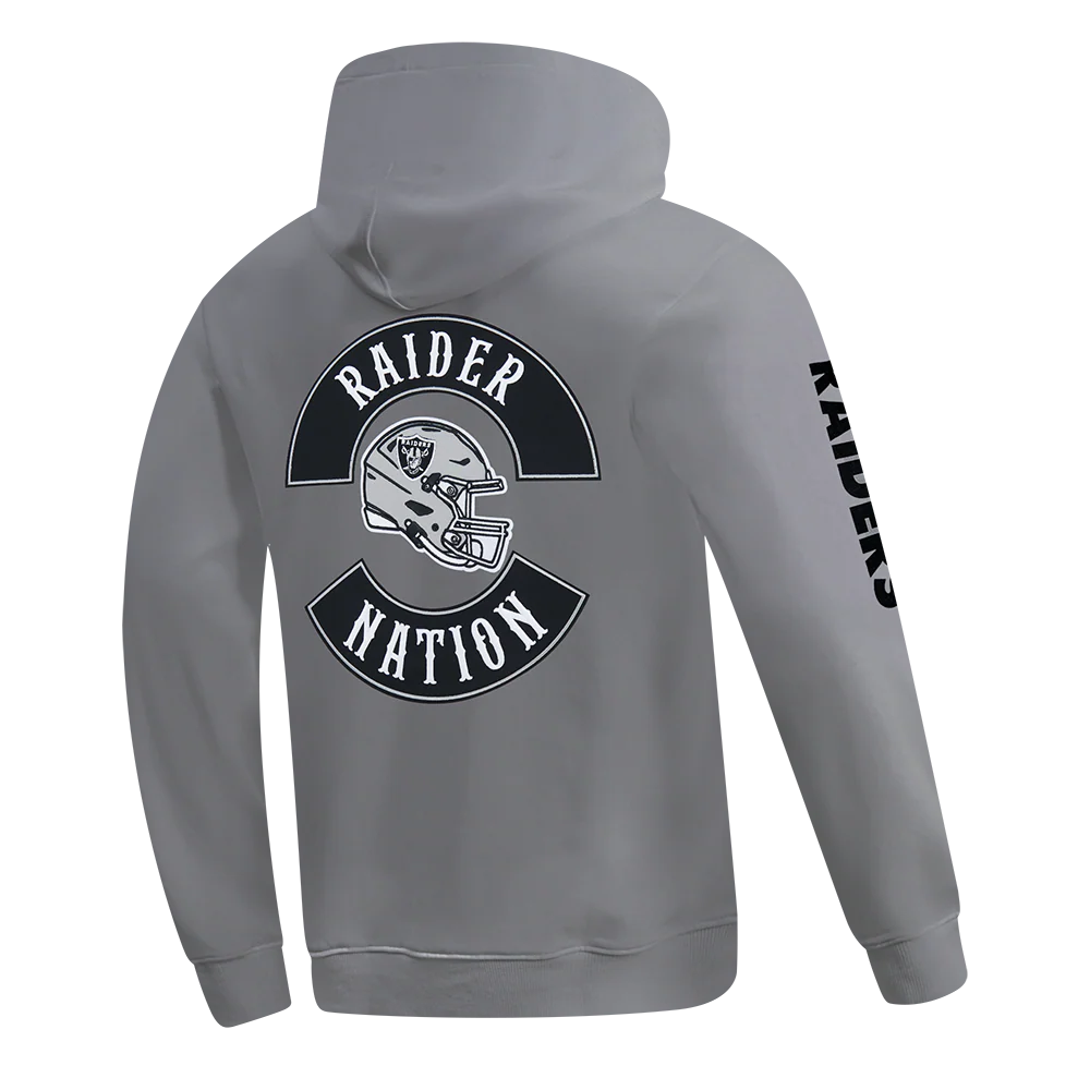 NFL LAS VEGAS RAIDERS BORN FOR SPORT MEN'S FLC PO HOODIE (Gray) - Image 2