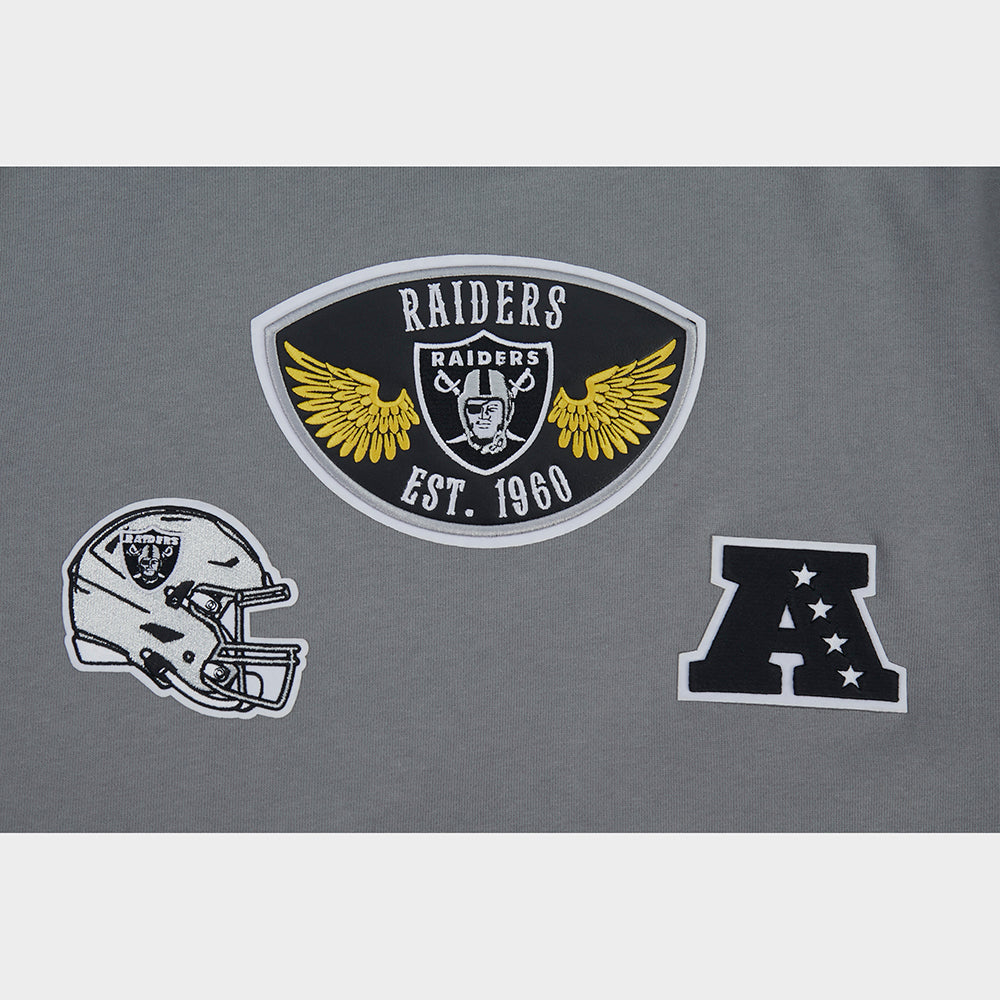 NFL LAS VEGAS RAIDERS BORN FOR SPORT MEN'S FLC PO HOODIE (Gray) - Image 5
