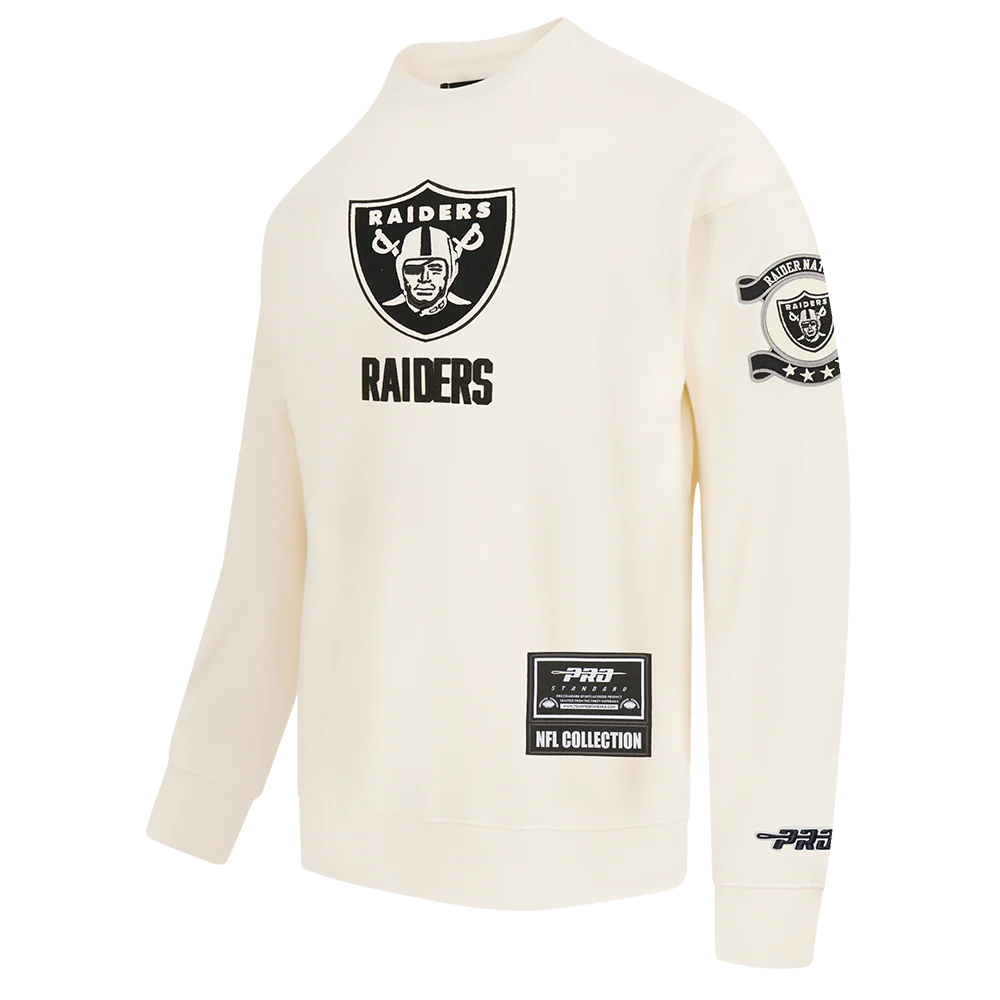 NFL LAS VEGAS RAIDERS MODERN ORIGINALS MEN'S FLC CREWNECK (EGGSHELL) - Image 3