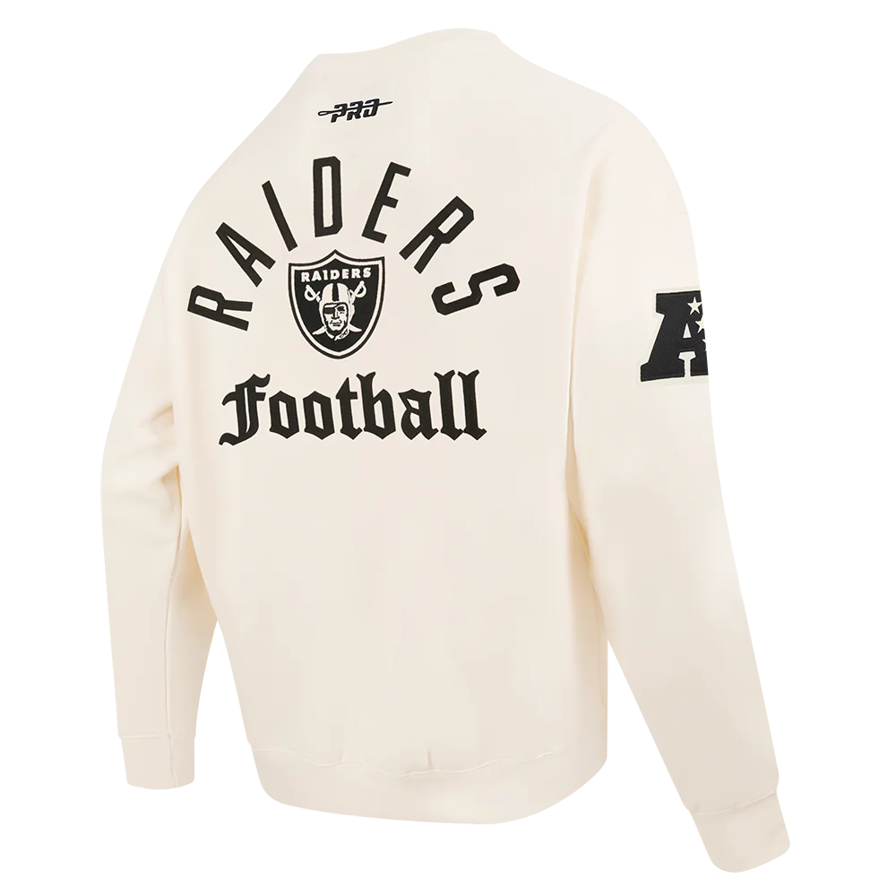 NFL LAS VEGAS RAIDERS MODERN ORIGINALS MEN'S FLC CREWNECK (EGGSHELL) - Image 4